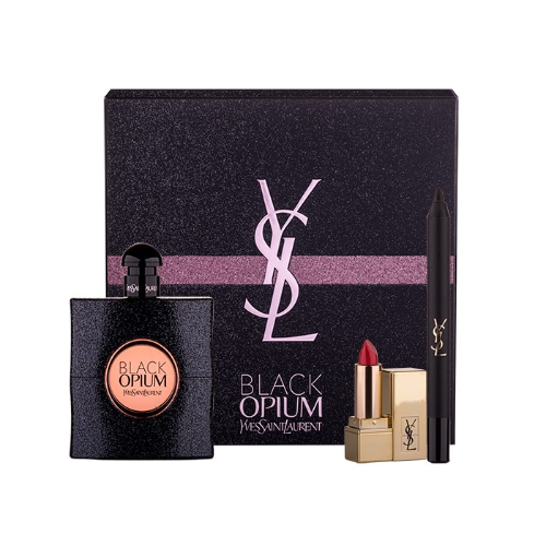 Yves Saint Laurent Black Opium, edp 90 ml + Rúzs Rouge Pur Couture 1,3 ml odstín 1 + Szemceruza Eye Pencil Waterproof No.1 0,8 g