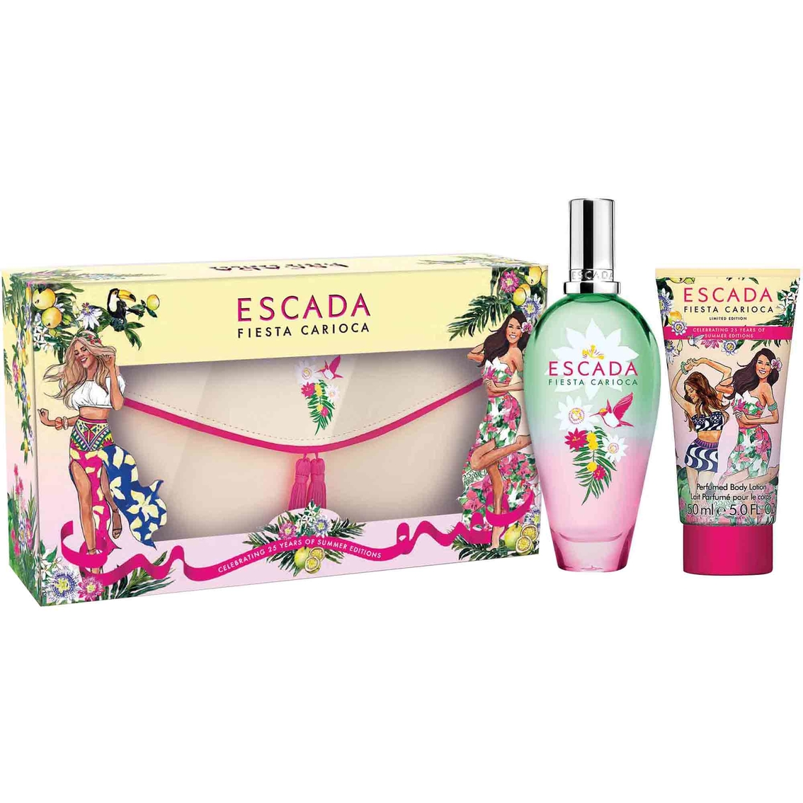 Escada Fiesta Carioca, toaletní voda 100 ml + Testápoló tej 150 ml + Kozmetikai Táska