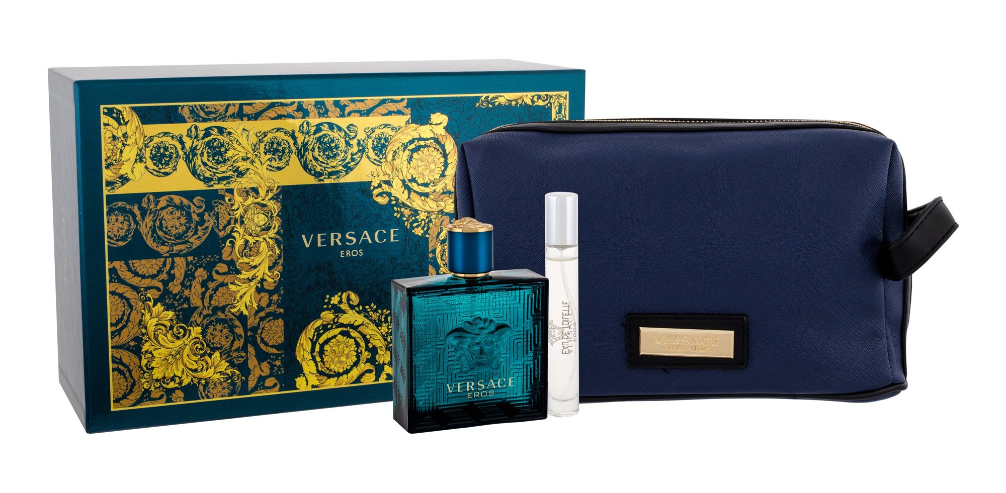 Versace Eros, edt 100 ml + edt 10 ml + Kozmetikumi táska
