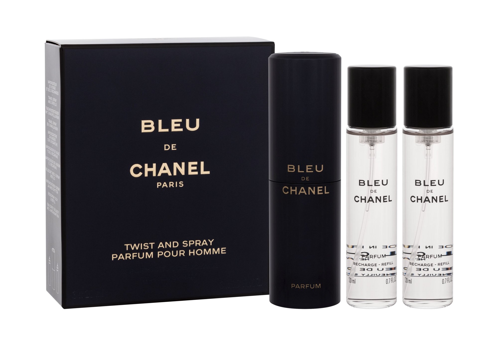 Chanel Bleu de Chanel, Parfum 3x20ml, Twist and Spray