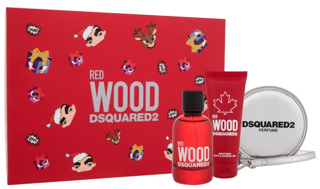 Dsquared2 Red Wood SET: EDT 100ml + tusfürdő gél 100ml + Kozmetikumoki Táska