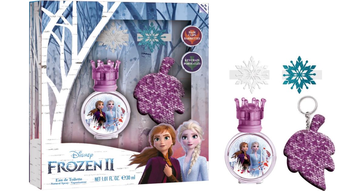 Disney Frozen II SET: edt 30ml + Sponky do vlasov + Kulcstartó