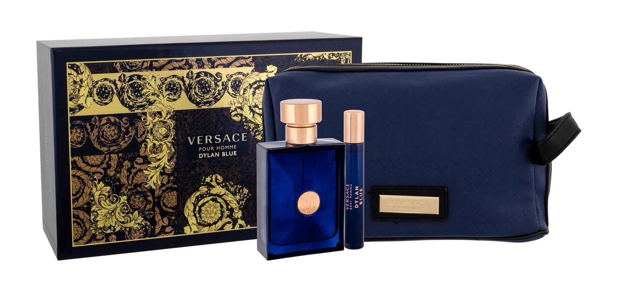 Versace Pour Homme Dylan Blue, edt 100 ml + edt 10 ml + Kozmetikumi táska