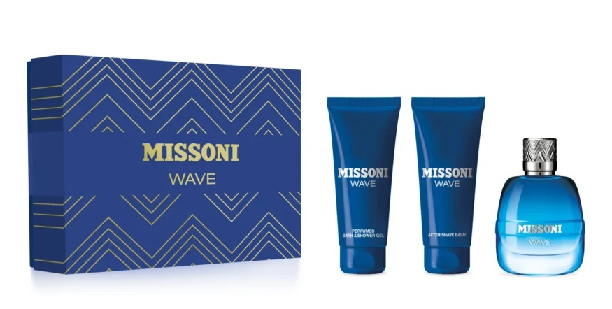 Missoni Wave, edt 100 ml + After shave balm 100 ml + tusfürdő gél 100 ml